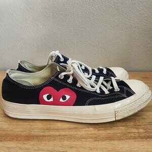 Converse CDG PLAY Chuck 70 Shoes Mens Size 12 Black Low Top Canvas 150206C